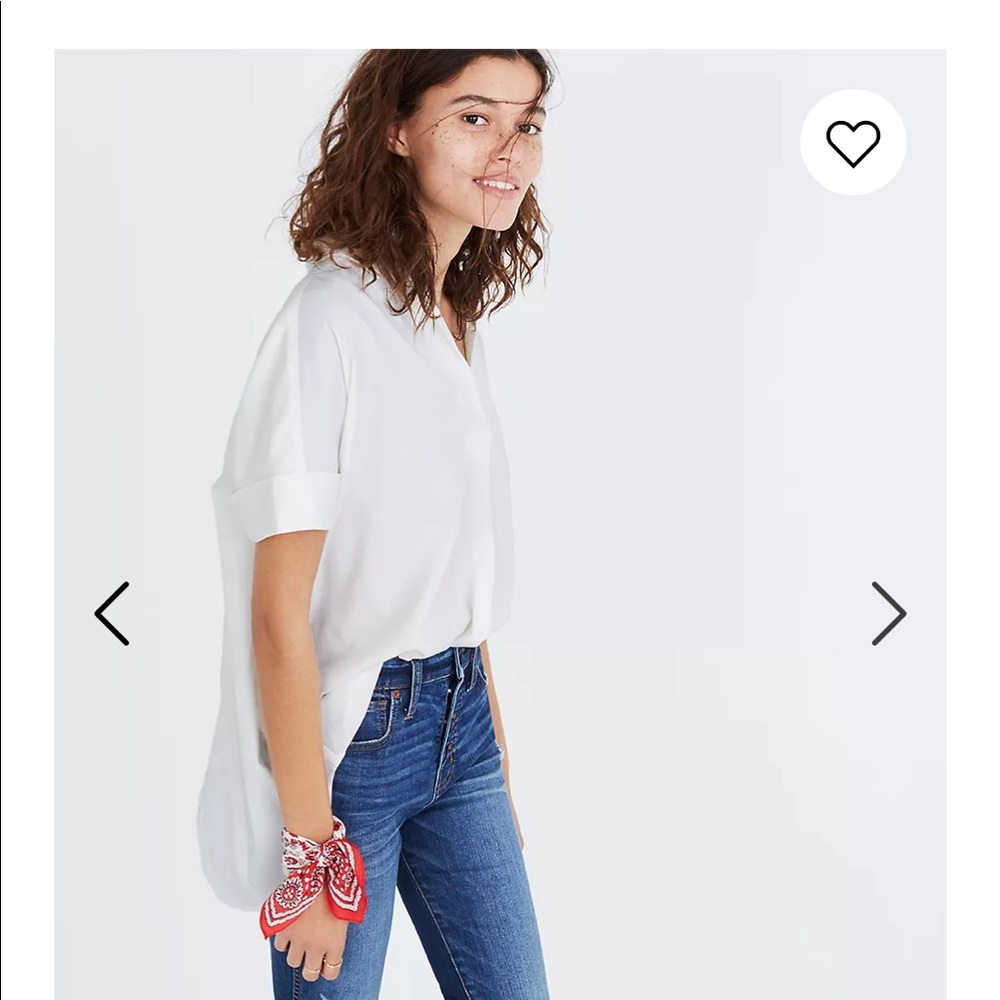 Madewell Button-Back Courier Shirt in Pure White